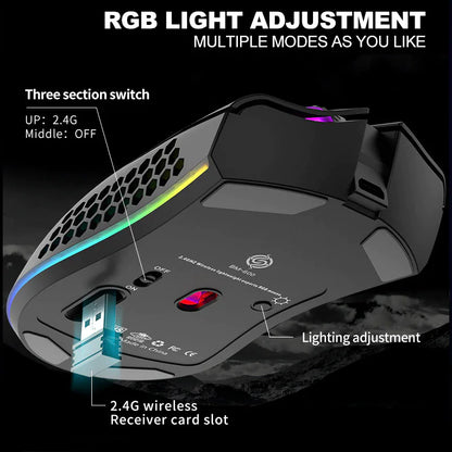 Cordless 7-Color LED Mouse