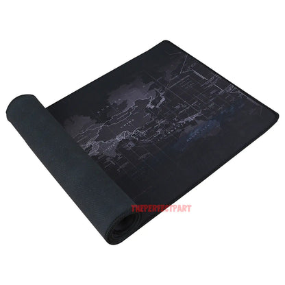 World Map Extended Gaming Mouse Pad - Grayscale