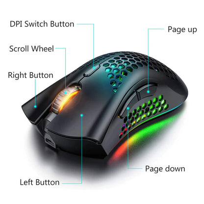 Cordless 7-Color LED Mouse