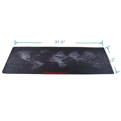 World Map Extended Gaming Mouse Pad - Grayscale