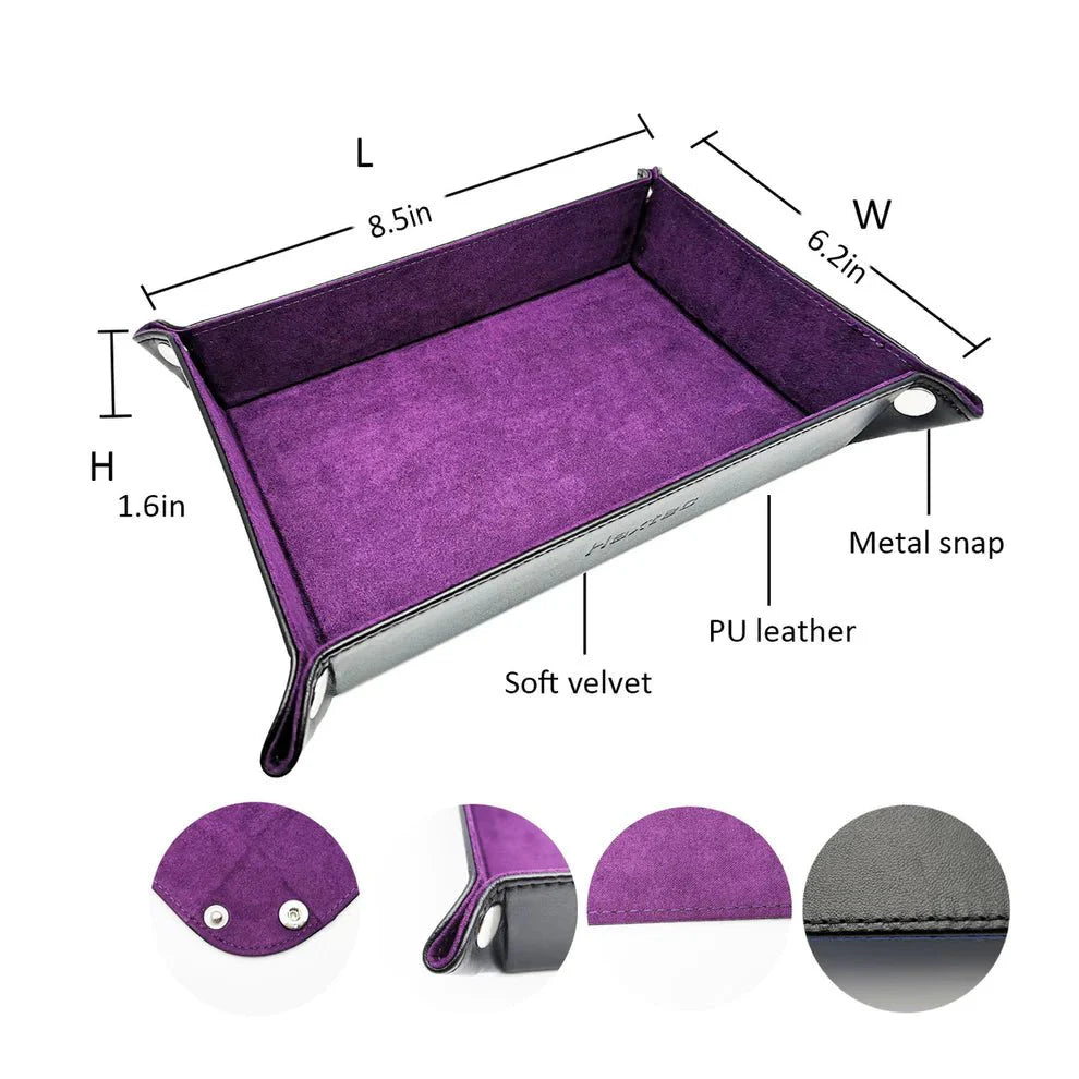 Foldable Dice Tray Dice Set - Purple-1