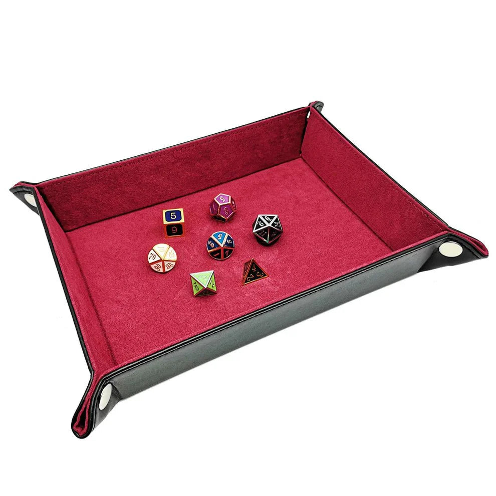 Foldable Dice Tray Dice Set - Red-0