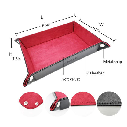 Foldable Dice Tray Dice Set - Red-1